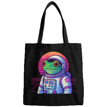 Discover Retro Frog Astronaut Bags