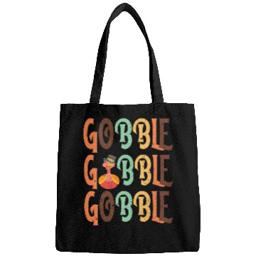 Discover Festive Turkey and Gobble Text Pattern Bags