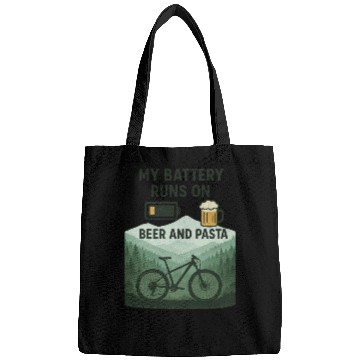 Discover Battery Icon with Beer and Pasta Theme Bags