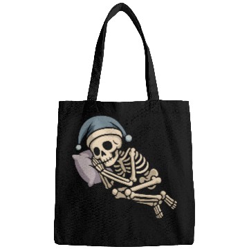 Discover Festive Skeleton Relaxing in Holiday Gear Bags