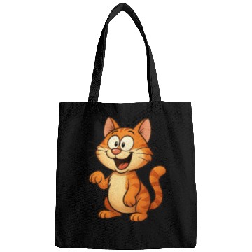 Discover Playful Cartoon Cat Illustration Bags