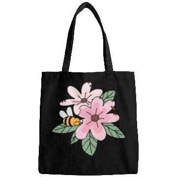 Discover Charming Blossom and Bee Illustration Bags