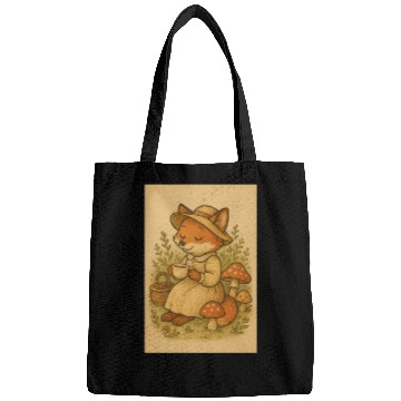Discover Whimsical Fox with Tea and Mushrooms Bags