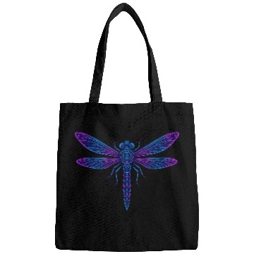 Discover Neon Mythical Dragonfly Illustration Bags
