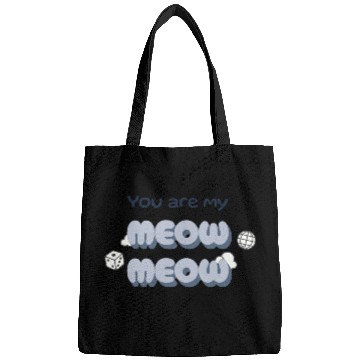 Discover Adorable Meow Duo Typography Design Bags