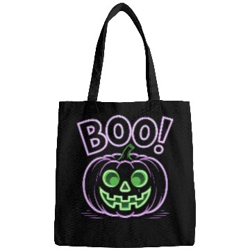 Discover Neon Jack-O-Lantern Halloween Design Bags