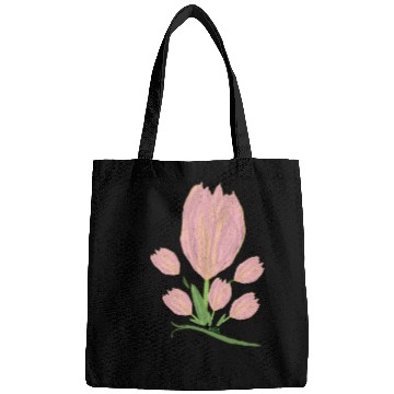 Discover Elegant Pink Tulips  Illustration Bags