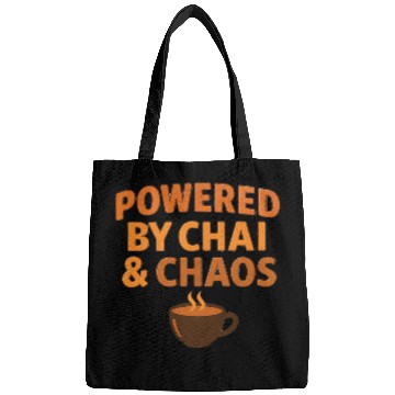 Discover Powered by Chai and Chaos – Funny Tea Lover Bags