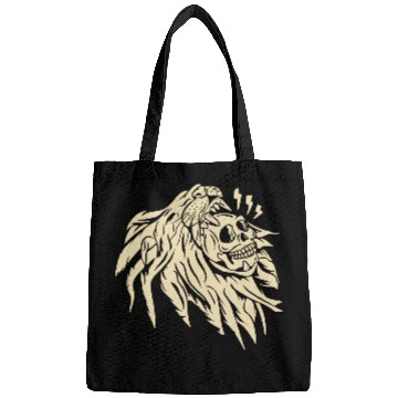 Discover Wild Skull Lion Tattoo Design Bags