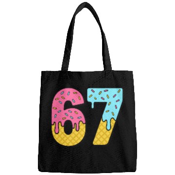 Discover Six Seven Meme Ice Cream Drip Waffle Cone Funny 67 Bags