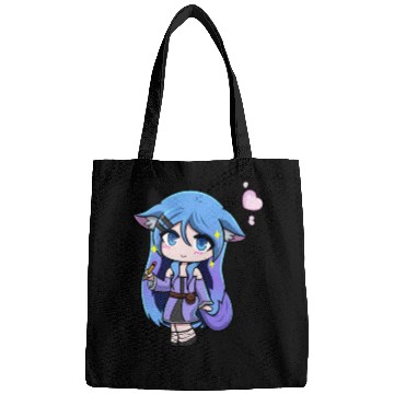 Discover Chibi Anthro Cat Witch Illustration Bags