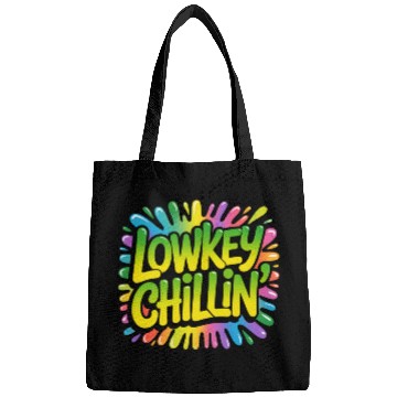 Discover Retro Psychedelic Colorful Typography Bags