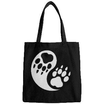 Discover wolf paw ying yang Bags