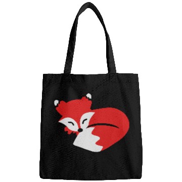 Discover cute sleeping fox Bags