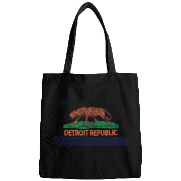 Discover Detroit Republic Tiger Flag Distressed Bags