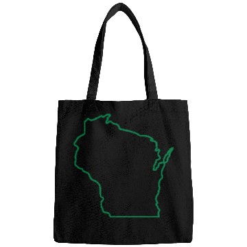 Discover Wisconsin State Outline Design Bags