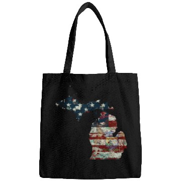 Discover State And Country Michigan Patriot Flag State Tees Bags