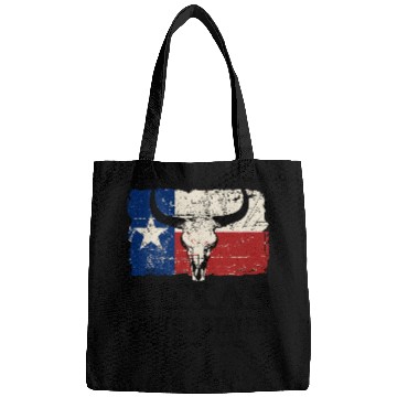 Discover Texas Bull Flag - Vintage Look Bags
