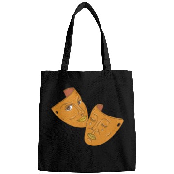 Discover Theater Mask Comedy and Tragedy Mono Line Bags