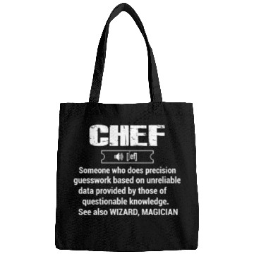 Discover chef, chef funny, chef skull and cleavers, swedish Bags