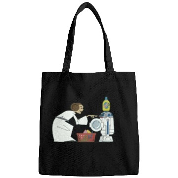 Discover Funny Star Wars r2d2 and Leia comic Bags