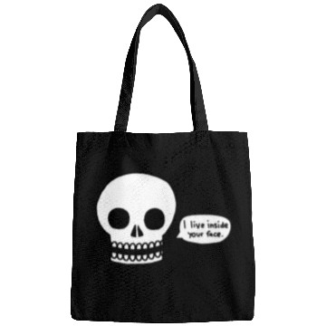 Discover Creepy skull lives inside your face Bags