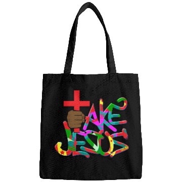 Discover I'll Take Jesus Graffiti Print Bags