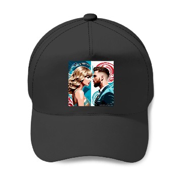 Discover taylorr Swift and Travis Kelce art Baseball Caps