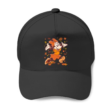 Discover Disney Minnie Mouse Strolling Through Autumn Leaves Fall Baseball Caps