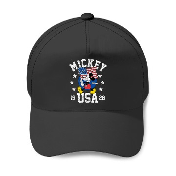 Discover Disney Mickey Waving Flag USA Baseball Caps