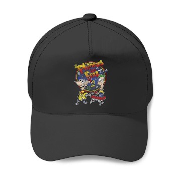 Discover Disney Phineas And Ferb-Tones Distressed Band Logo Baseball Caps