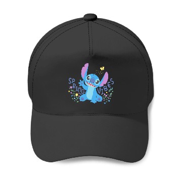Discover Disney Stitch with Flowers Butterfly Easter Spring Vibes Baseball Caps