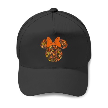 Discover Disney Minnie Mouse Head And Ears Icon Fall Leaves Baseball Caps