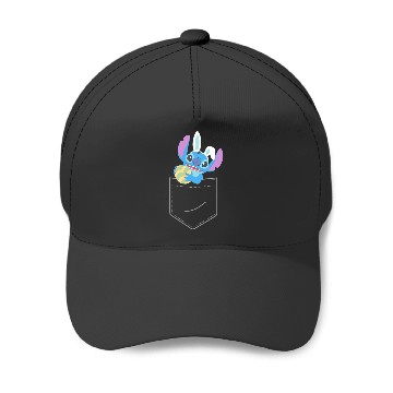Discover Disney Stitch Easter Egg and Bunny Ears Corner Pocket Art Baseball Caps