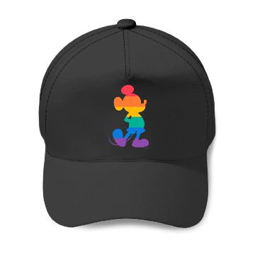 Discover Disney Mickey Mouse Pride Classic Pose Rainbow Icon Fill Baseball Caps