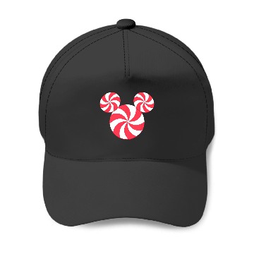 Discover Disney Mickey Mouse Icon Christmas Peppermint Candy Holiday Baseball Caps