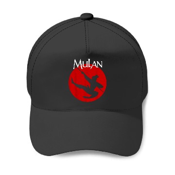 Discover Disney Mulan Silhouette In Action Red Circle Gra Baseball Caps