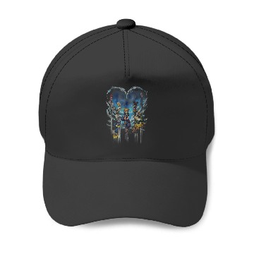 Discover Disneyss Kingdom Hearts Main Characters Heart Shape Distressed Baseball Caps