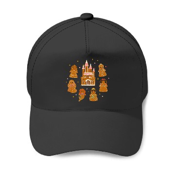 Discover Disney Princess Holiday Christmas Gingerbread Cookie Castle Baseball Caps