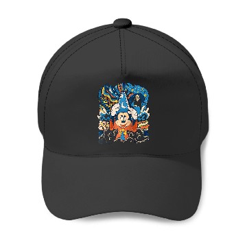 Discover Disney Fantasia Mickey Mouse Sorcerer’s Apprentice Retro Raglan Baseball Tee Baseball Caps