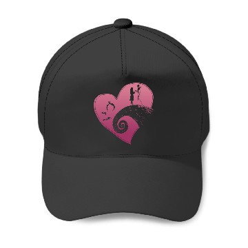 Discover Disney The Nightmare Before Christmas Jack and Sally Heart Baseball Caps