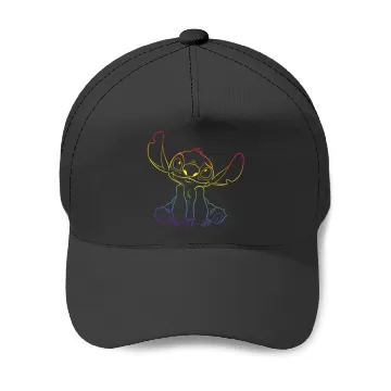 Discover Disney Lilo Stitch Pride Stitch Sitting Outline Baseball Caps