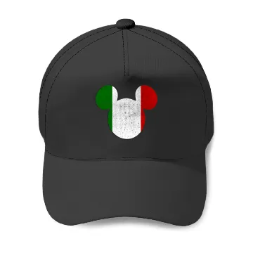 Discover Disney Mickey Mouse Logo Italy Flag Fill Baseball Caps