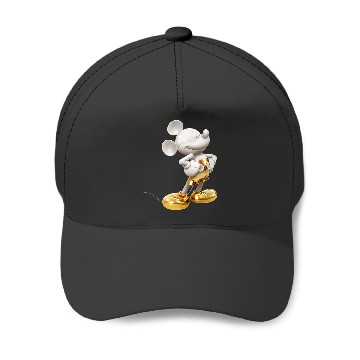 Discover Disney Gold Mickey Mouse Pose Baseball Caps