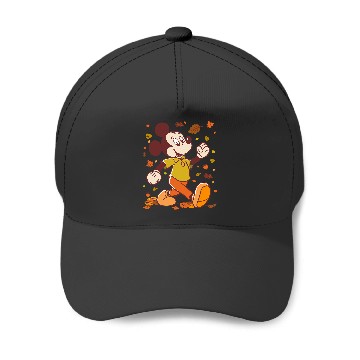 Discover Disney Mickey Mouse Strolling Through Autumn Leaves Fall Baseball Caps