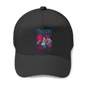 Discover Disneyss Alice In Wonderland Technicolor Distressed Big Poster Baseball Caps