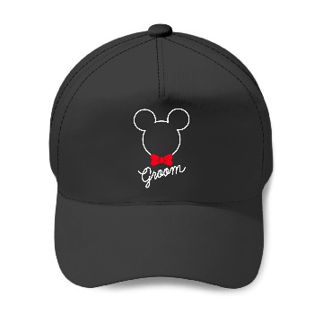 Discover Disney Mickey Mouse Bowtie Groom Wedding Baseball Caps