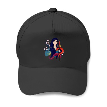 Discover Disney Princess Mulan and Mushu Modern Art Deco Style Baseball Caps