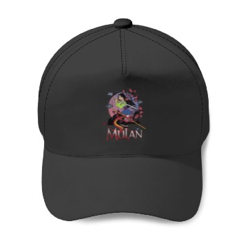 Discover Disney Mulan And Mushu Collage Portrait Logo Tan Baseball Caps