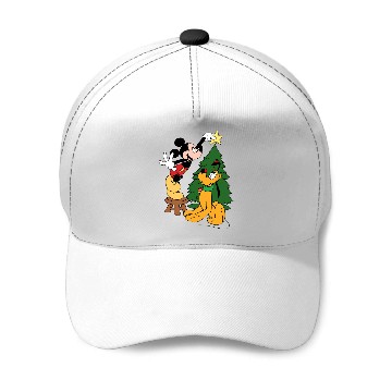 Discover Mickey Mouse And Pluto Christmas Tree Baseball Caps,Christmas Disney Baseball Caps,Pluto Baseball Caps,Mickey Mouse Baseball Caps